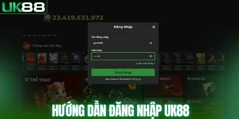 Hướng dẫn đăng nhập nhà cái UK88 từ A - Z